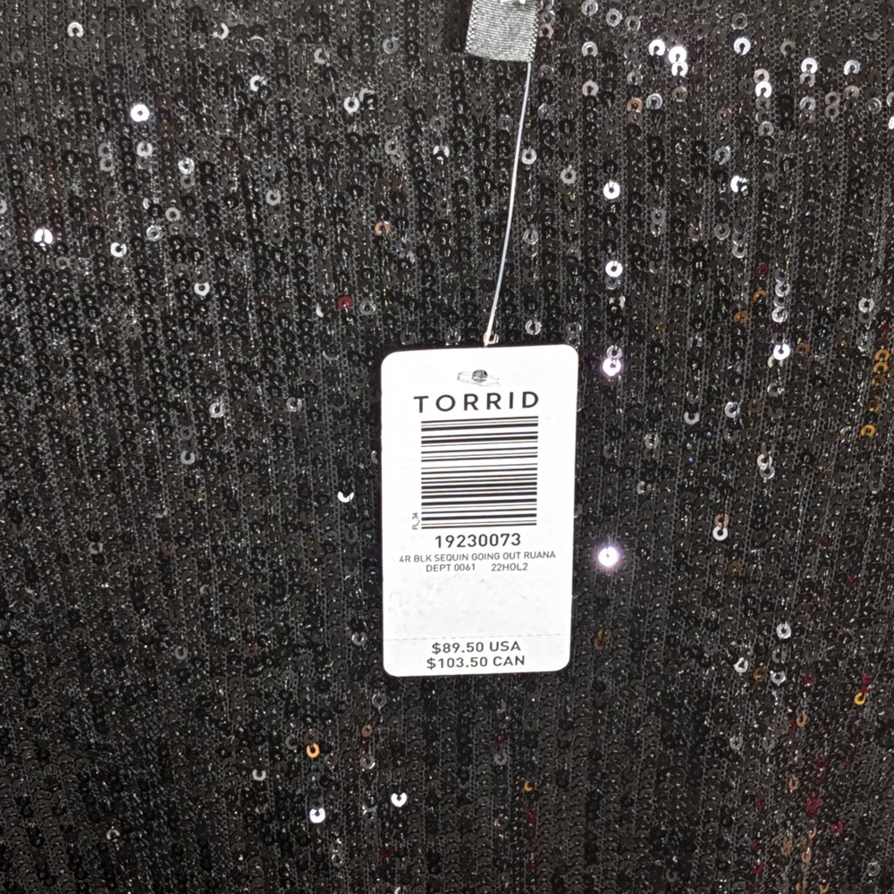 Torrid Black Sequin Ruana Kimono Cardigan Wrap One Size NWT Evening Party Formal - Picture 4 of 5